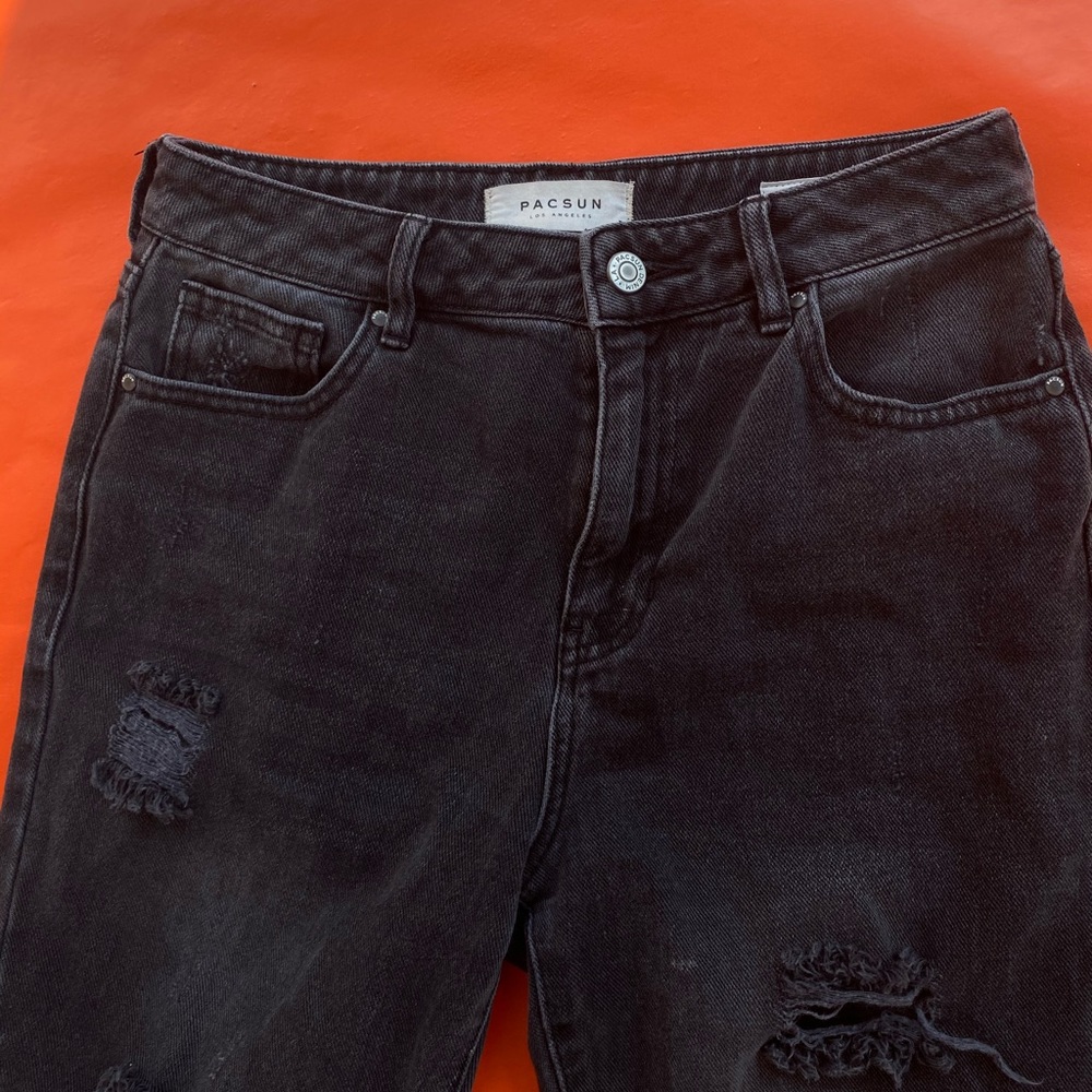 Pacsun Distressed Mom Jeans  Black Denim Jeans 25